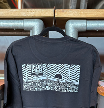 Load image into Gallery viewer, Black Iron Pier T Shirt  with Small town Back - Unisex
