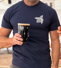 Load image into Gallery viewer, Navy Iron Pier T Shirt  with Hop - Unisex
