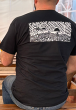 Load image into Gallery viewer, Black Iron Pier T Shirt  with Small town Back - Unisex
